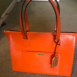 Ralph Lauren Lowell Kumquat Tote Bag